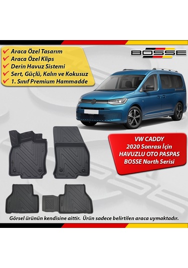 Vw Caddy Paspas Derin Havuzlu 2021 Sonrası BOSSE Premium Paspas
