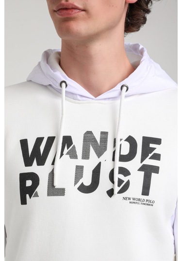 Kapüşonlu Ekru Slim Fit Hoodie 23fwm64059 Ekru