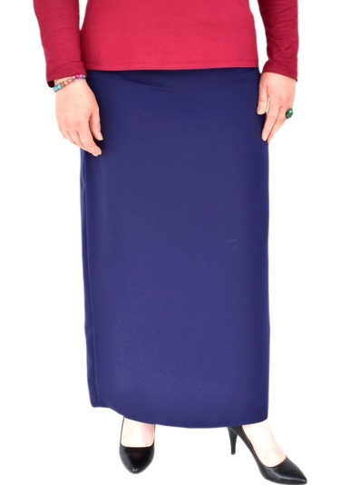Kadın Uzun Etek Kapalı Yırtmaç-2019 Bgl-st01144 Açık Lacivert