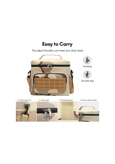 Mufunye 15l Isı Yalıtımlı Çanta - Sulu Dayanıklı Oxford Kumaş - Ayırılabilir Askılı Kayış - 6 Saat Isı/sıcaklık Saklama - Ordu Yeşili Yeşil