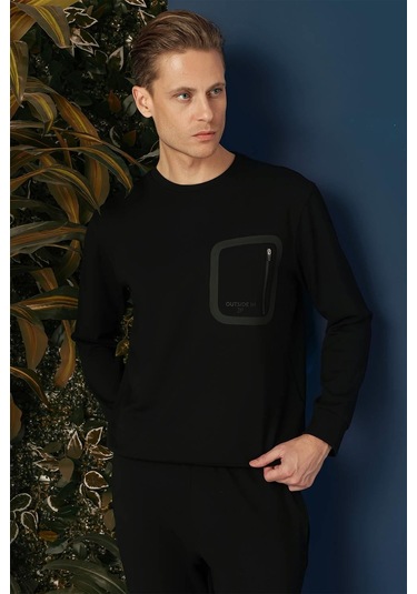 Ts 874 Slim Fit Siyah Spor T-shirt Siyah