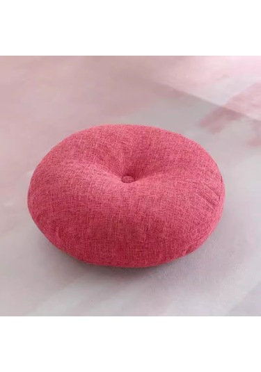 Zemin Koltuk Yastık Düz Renk Meditasyon Yoga İçin Uygun Yuvarlak 60cm-12 Ekru