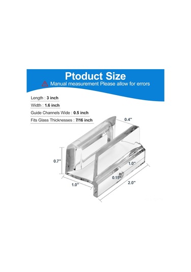 Youmex 3/8 İnç Cam Kayar Duş Kapısı İçin Akrilik Alttaş Rehberi, Kayar Kapı Tamiri Parçası 2 Adet Diğer