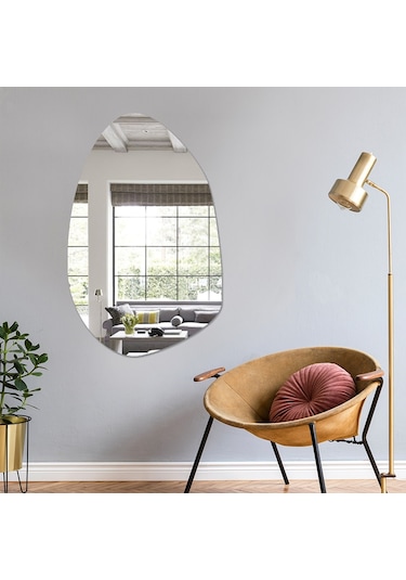 Decorıta Ayna - Tasarım Şekilli Oval Ayna - 119Cm X 79Cm Çok Renkli
