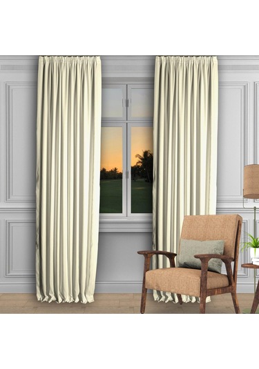 Krem Ada Fon Perde Normal Pile 1'e 2,5 Pile-krem Krem