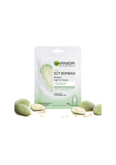 Garnier Süt Bombası Besleyici Kağıt Yüz Maskesi - Badem Sütü