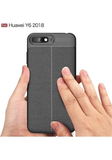 Huawei Y6 2018 Deri Görünümlü Lux Niss Silikon Kilif 457501578