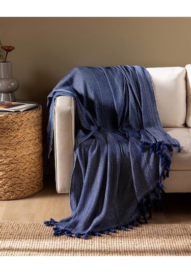 Ranier Koltuk Şalı - Lacivert - 175x200 Cm Lacivert