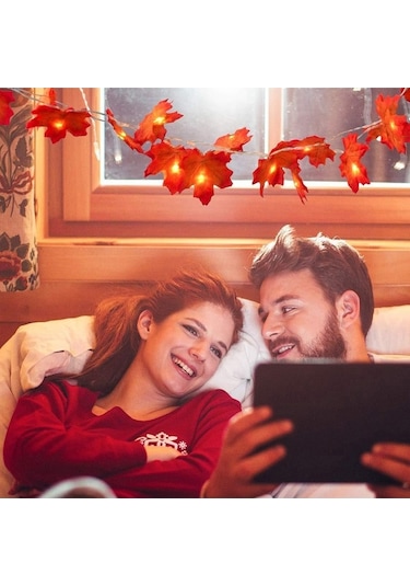 Novahub Sevgililer Günü Hediyesi Akçaağaç Yaprakları Işık Dizisi, Ekonomik Çelenk Lambası