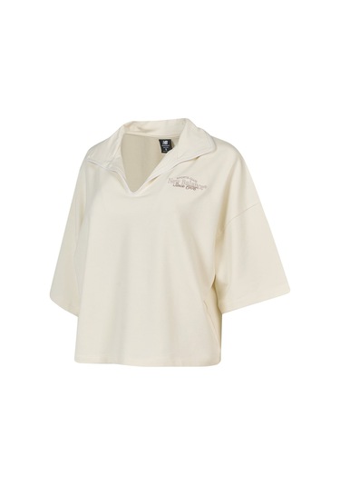 New Balance Lifestyle Kadın Tshirt Bej Bej