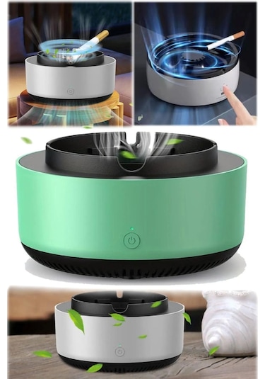 Araç Ev Ofis Dumanı İçine Çeken Kül Tablası Akıllı Kokusuz Küllük Duman Filtreli Hava Temizleyici