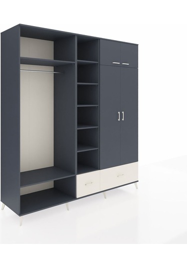 Kronos Dolap 12 Raflı 2 Çekmeceli 2 Askılı 220x59x243 Antrasit-antrasit/aytaşı Antrasıt/aytası Kronos Dolap 12 Raflı 2 Çekmeceli 2 Askılı 220x59x243 Antrasit-antrasit/aytaşı Antrasıt/aytası