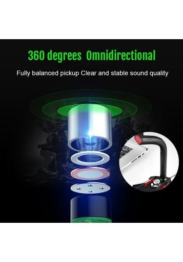 GK Masaüstü 3.5mm Kablolu Çift Kondenser Mikrofonu Kırmızı