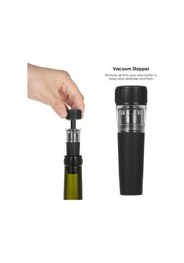 Monyee Pervane Tipi Hava Basınçlı Şarap Açıcı Seti: Folyo Kesici + Vakum Sıtma + Dökücü, Ahşap Mantarları Zararsız Açar, Ev/bar İçin Pratik 4'lü Paket Diğer