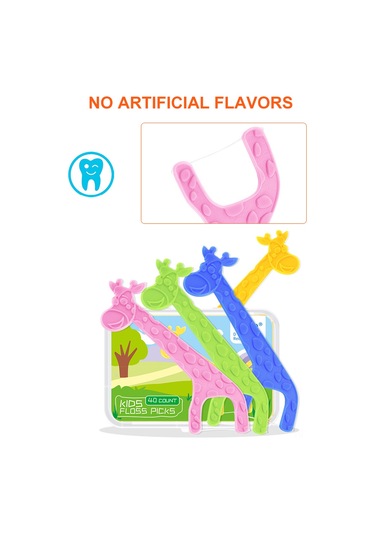 Moveevo Bebekler İçin Güvenli Diş İpi - 40'lı Paket Ultra İnce Diş Temizleme Çubukları