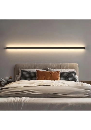 Fastbuy Modern Led Duvar Apliksi 80 Cm 31.59 İnç, Anahtar Kontrollü, Sıcak Beyaz Işık, Ahşap, Oturma/yatak/yemek Odası Ahşap