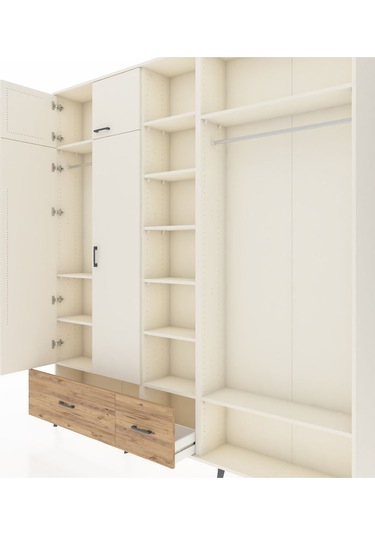 Arges Dolap 12 Raflı 2 Çekmeceli 2 Askılı 220x30x243 Aytaşı-aytaşı/çam Aytası/atlas Çam