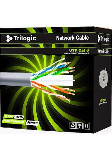 Trilogic Cb62401 23 Awg Utp 305 Metre Ethernet Network Cat6 Kablo