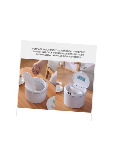 Qfdr Çöp Tenekesi Otomatik Çöp Kutusu Sensörlü Düzenleyici Araba Süt Beyazı