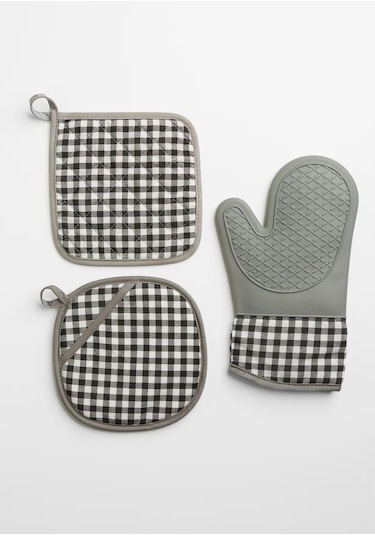 Happy Nest Mutfak Eldiveni Takımı, Silikon Mutfak Eldiveni 198002209 Gri