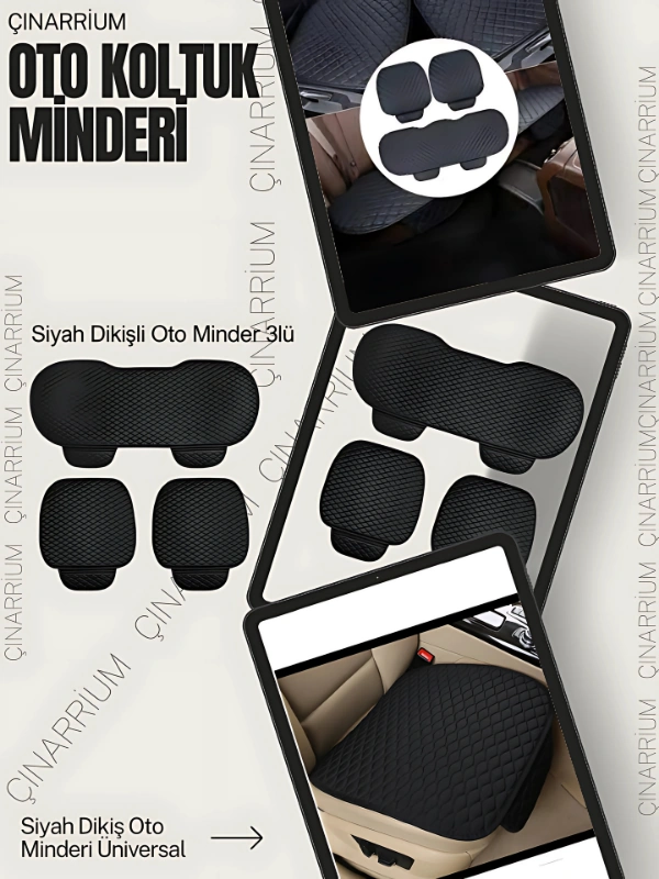 Ssangyong Korando C300 2019 Ve Sonrası Ön Ve Arka Takım Koltuk Minderi Siyah Deri Siyah Dikis