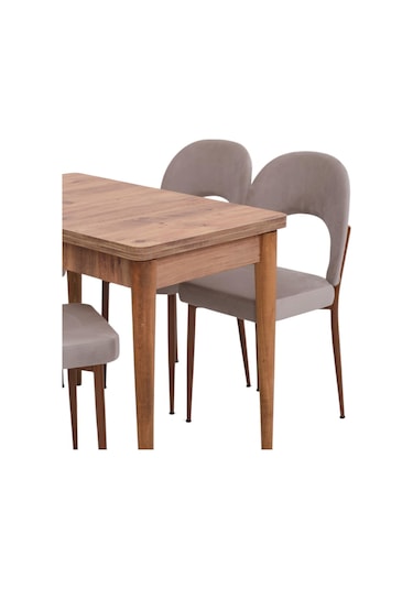 Damla Hilal Mdf Mutfak Masa Sandalye Takımı 60x100cm Çam