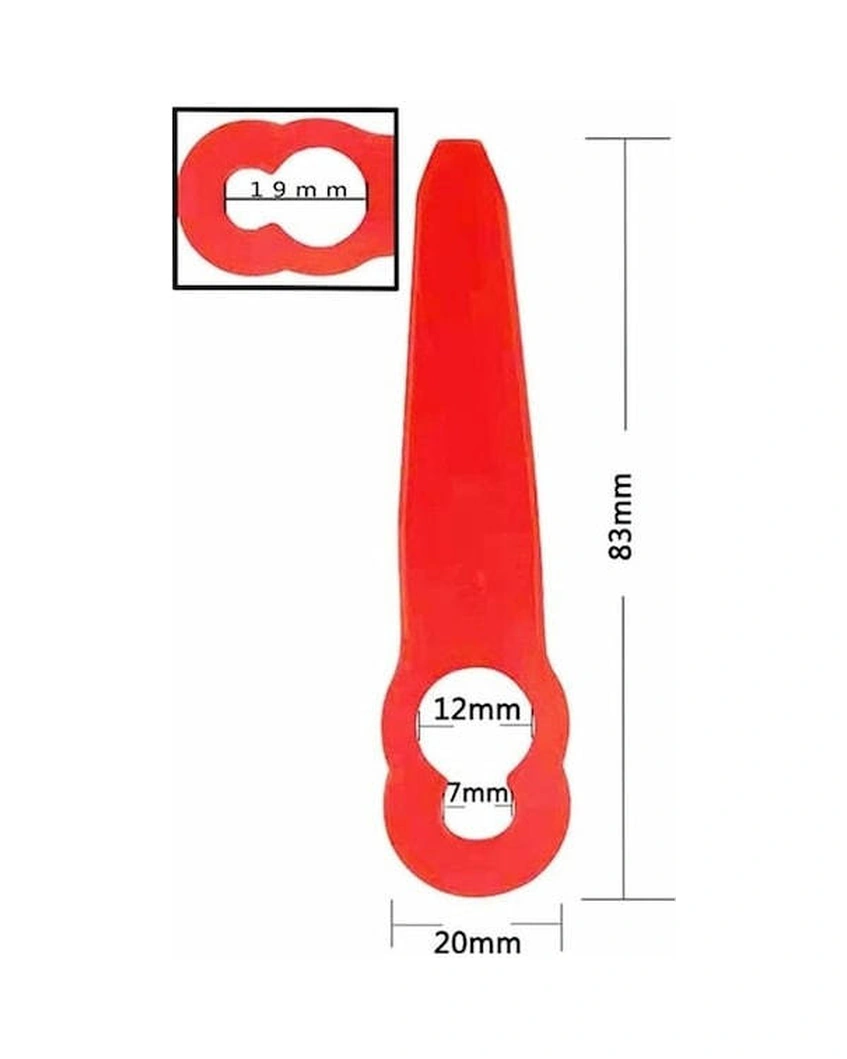 Xiyyadms Bahçe Çimlendirme Makinesi Aksesuarı - Fsa45 Plastik Kablanca Bıçağı Kalebik Şekli, L83 100 Adet Paketi