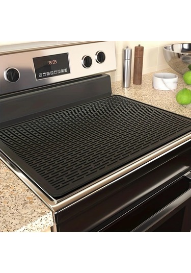 Cordial Siyah Ekstra Büyük Ocak Üstü Koruyucu Mat 450 C Isıya Dayanıklı