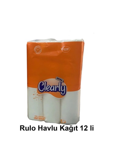 Clearly Extra Ev Tipi Rulo Havlu 12'li 4 Paket 48 Rulo