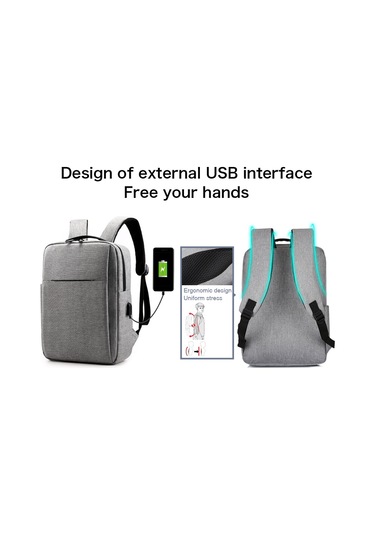 Maiyame Usb Şarj Portlu 14l Hafif Yüksek Kapasiteli İş/seyahat Çanta - Gri 28x12x41cm
