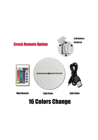 Ganzhoushop Versiyonu Uzaktan Kumandalı Renkli Oynama Masa Led Lambası, Işığı Hokeyi Görüş Çatlak Buz 3d Sahne Dekor Aydınlatma Çok Renkli