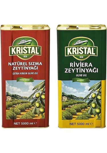 Kristal Naturel Sızma ve Riviera Zeytinyağı 2 x 5 L