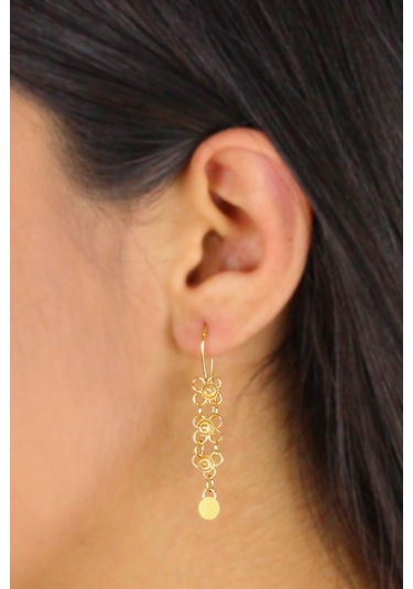 Altın Kaplama Kişniş Midyat Telkari Gümüş Küpe N11.11008