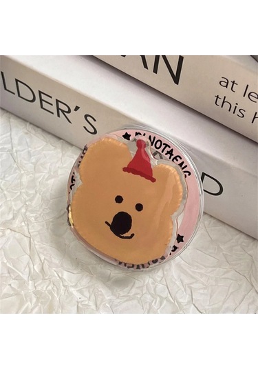 Goldenqian Kore Sevimli Karikatür Köpek Magsafe Manyetik Telefon Griptok Kavrama Tok Standı İphone 15 14 12 Kablosuz Şarj Tutucu Braketi 7 7