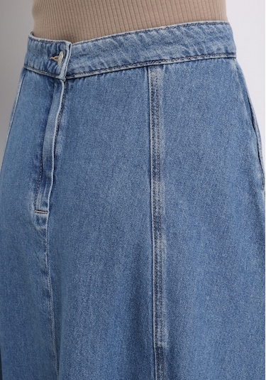 Colins Regular Fit Düz Fermuarlı Kadın Mavi Etek Cl1076231 Q1.v2 Dn44476 Denim