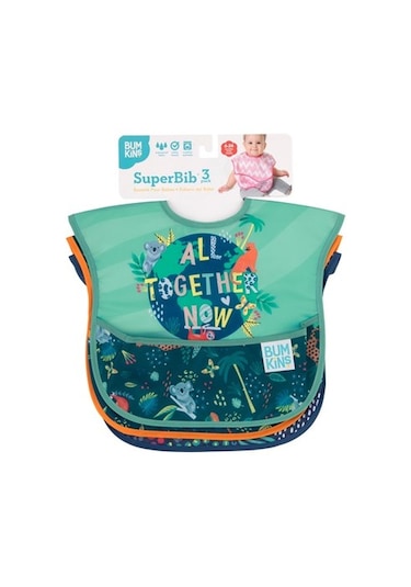 Bumkins Superbib Önlük 3'lü Paket - All Together Now Çok Renkli