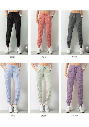 Springsun Kadın Spor Pantolonu - Esnek Bel, Yan Cepli Rahat Yoga Eşofmanı Gri