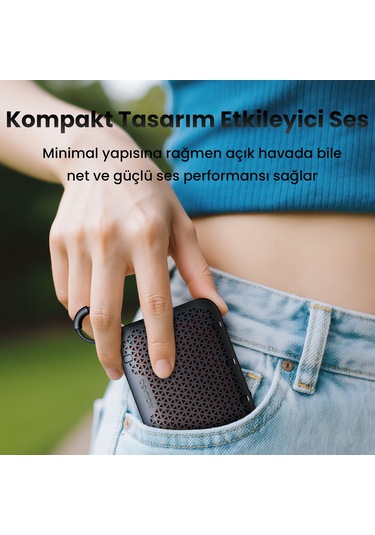 Nowgo Stone M1 5w Su Geçirmez Taşınabilir Bluetooth 5.4 Hoparlör Kahverengi