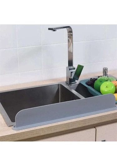 Lemestar Gri Mutfak Banyo Lavabo Su挡水板 - Kalın Su Geçirmez, Süngerli Tutucular, 52x5x85mm, Fıskiyenin Su Sızıntısını Engeller Çok Renkli