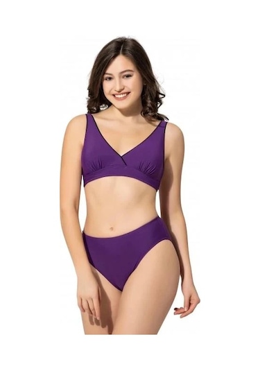 Argisa Düz Kruvaze Bikini Mor
