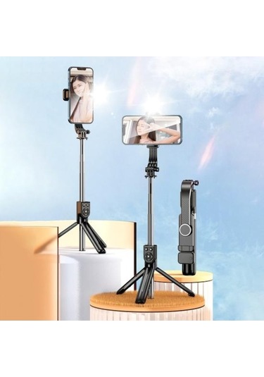 Novahub Selfie Çubuğu Bluetooth Uyumlu Uzaktan Kumanda 10m Dolum Kontrolü 360 Derece Dönüş 1.1 Hafif Uzatılabilir 50mah Metre Telefon Selfie - Pembe