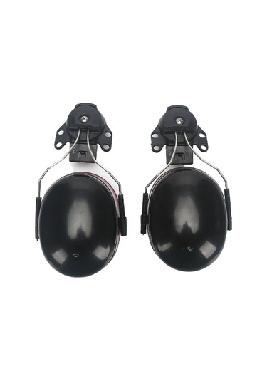 İşçi Koruması İçin Kask Tarzı Kulaklıklara Sahip Endüstriyel Gürültü Önleyici - Siyah