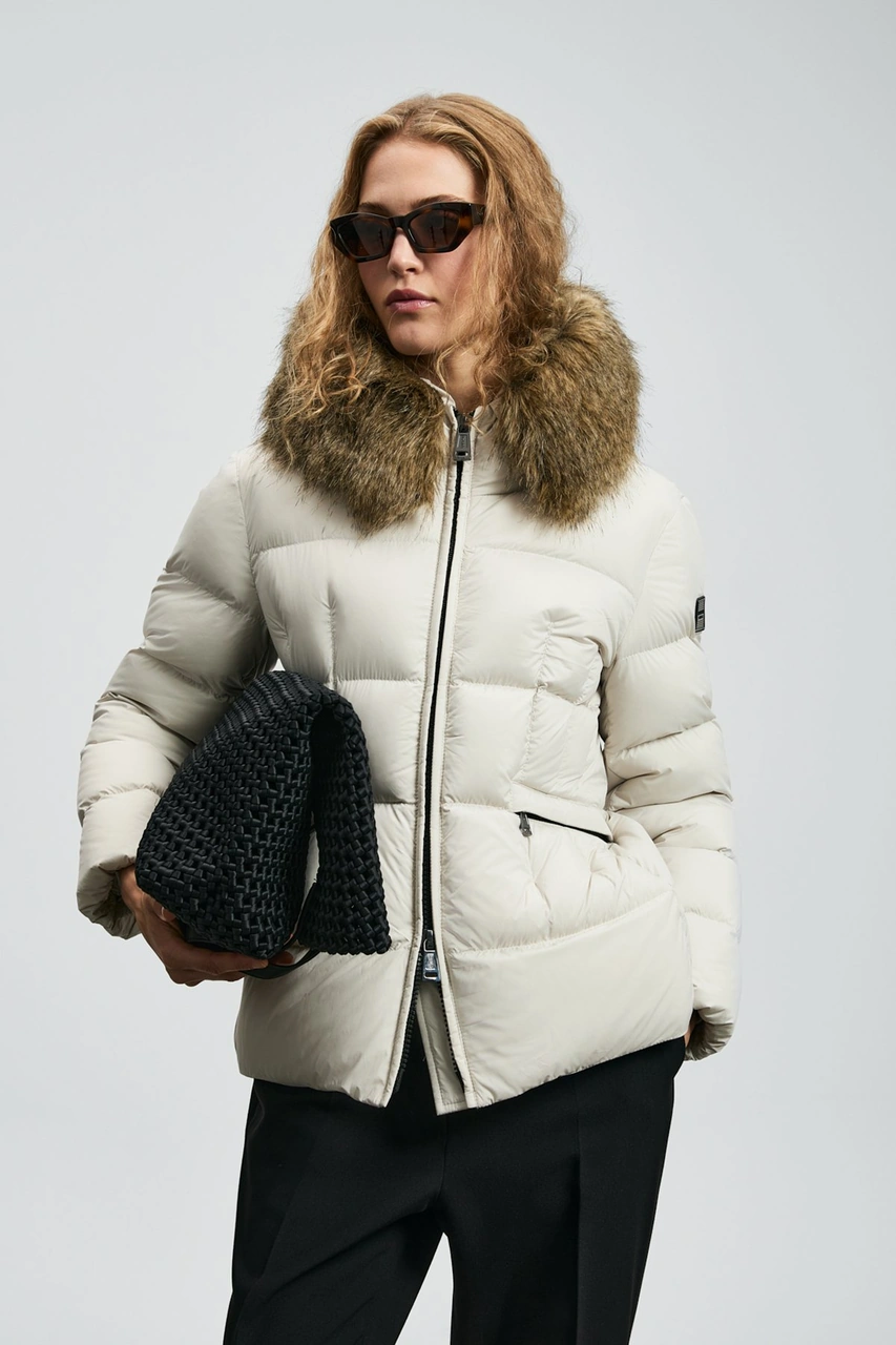 Lufian Kadın Klemantın Kaz Tüyü Mont 122120042 Ekru Ekru