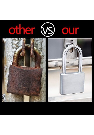 Kilit 50mm 3 Anahtarlı Kilit, Sertleştirilmiş Çelik Kasa, Uzun Kelepçe Çapı 8mm, Dolap, Garaj, Çit, Bahçe İçin Açık Hava Kilidi