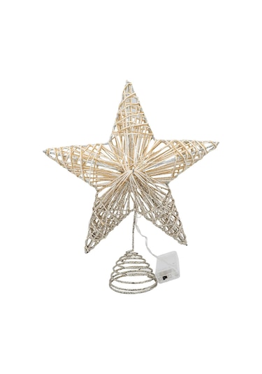 Suntek Ağacı Topper İç Mekan Kullanımı Işıklı Yılbaşı Süsleme Gümüş 20 CM