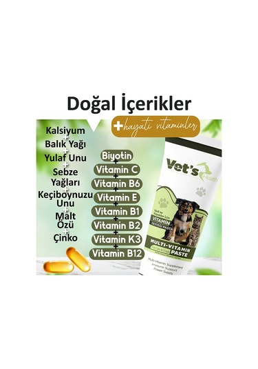 Vets Health Multivitamin Paste Vitamin Desteği Pasta 100 G