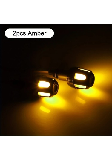 Willowhaven 2 Adet Amber Evrensel Motosiklet Gidon Lambası Parlak Led Off-road Aydınlatma