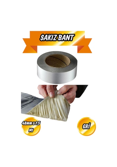 Çatı İzolasyon 48 Mm X 1,5 Mt Su Sızdırmazlık Geçirmez Yalıtım Çamur Boru Sakız Tamir Bant Bandı