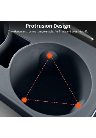 Tesla Model 3/y İçin Bardak Tutucu Eki Yedek Parçası, Silikon Araba Bardak Tutucu Yedek Aksesuarları Kaymaz Orta Konsol Düzenleyici, Siyah