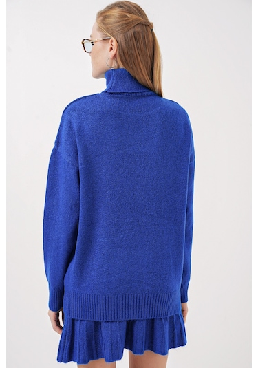 Bigdart 15891 Kazak Etek Triko İkili Takım - Saks